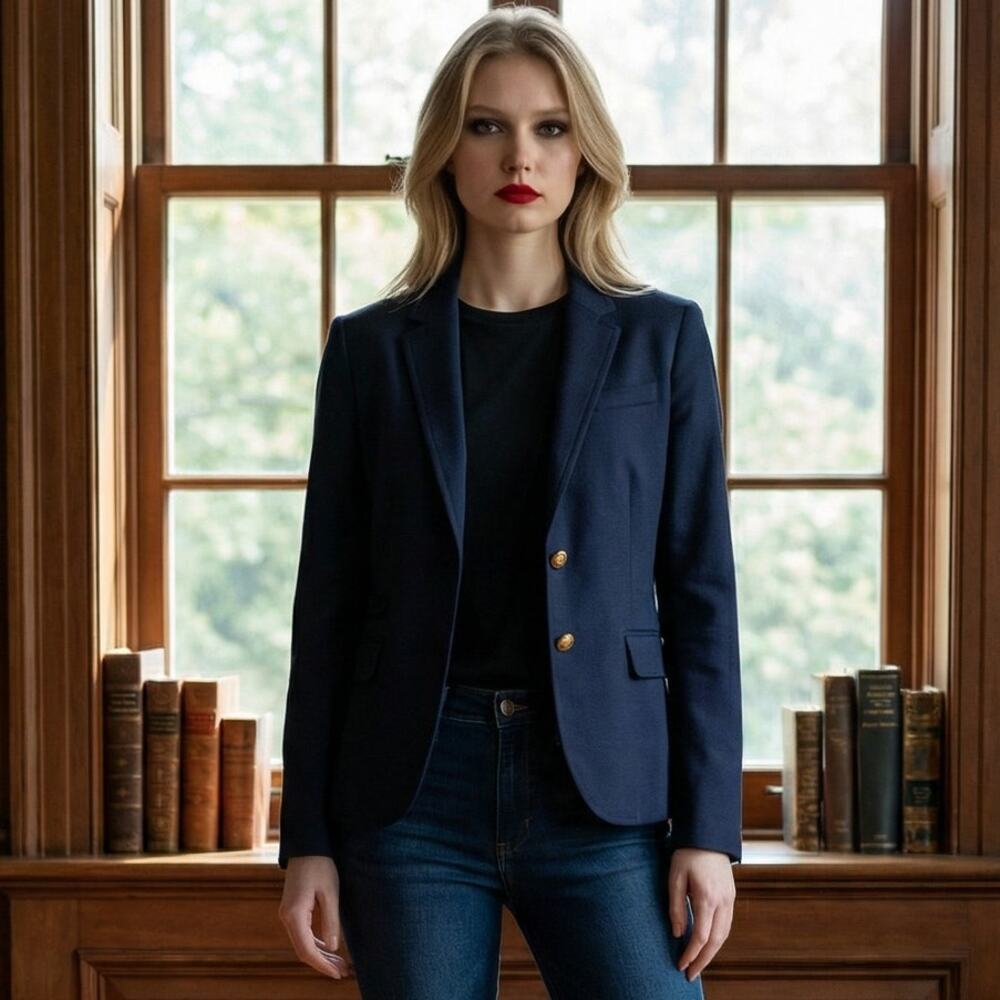 J.Crew Schoolboy Blazer | Italian Wool Blend Heritage Fit | Navy Blue | 4